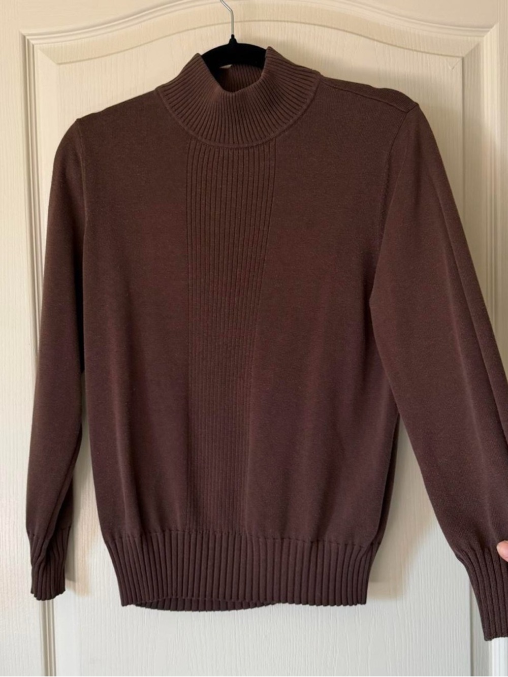 Brown Rib-Panel Sweater - Picture 3 of 3